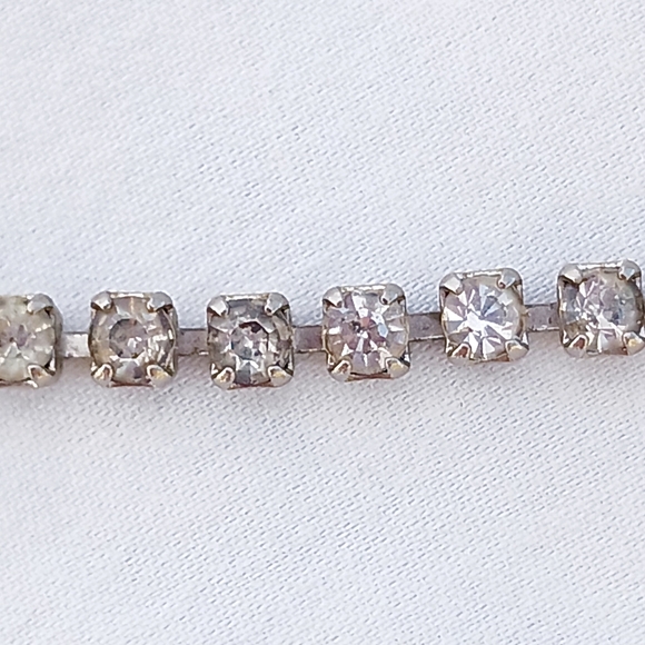 PRINCESS NECKLACE choker vintage  silvertone 16" - Picture 9 of 9